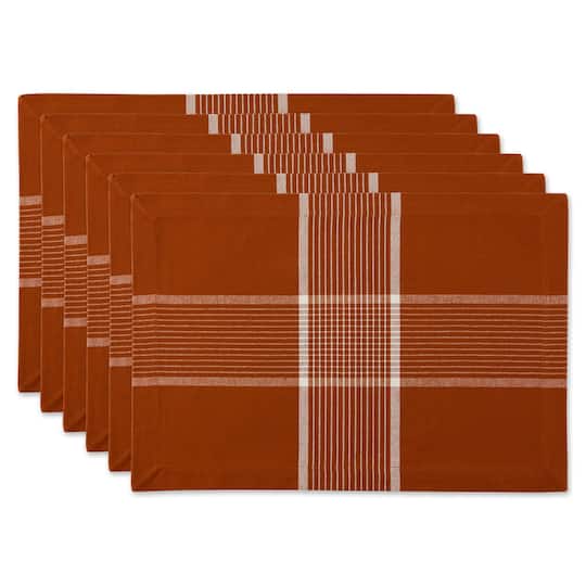 Design Imports Fiesta Rust Check 6-pc. Placemats, One Size, Brown